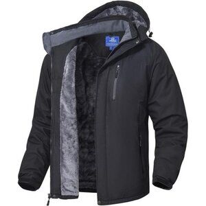 Mens Skiing Jackets with Hoode Snowboarding Waterproof Fleece Liner